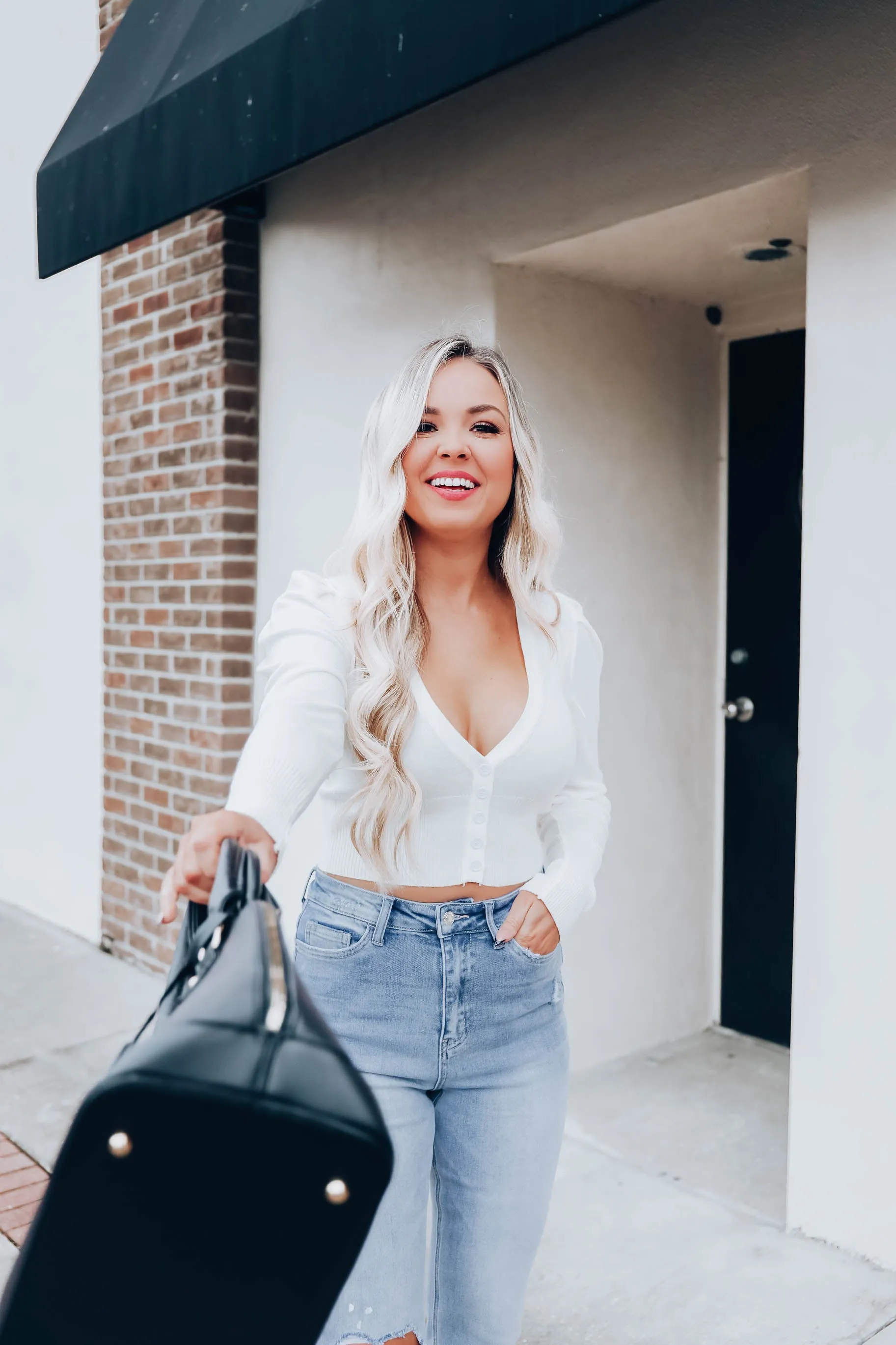 Hello Spring V-Neck Cardigan - Off White