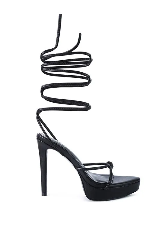 High Heel Lace Up Sandals