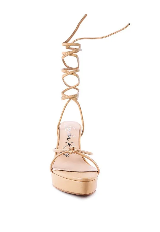 High Heel Lace Up Sandals