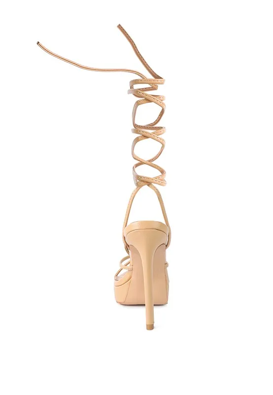 High Heel Lace Up Sandals