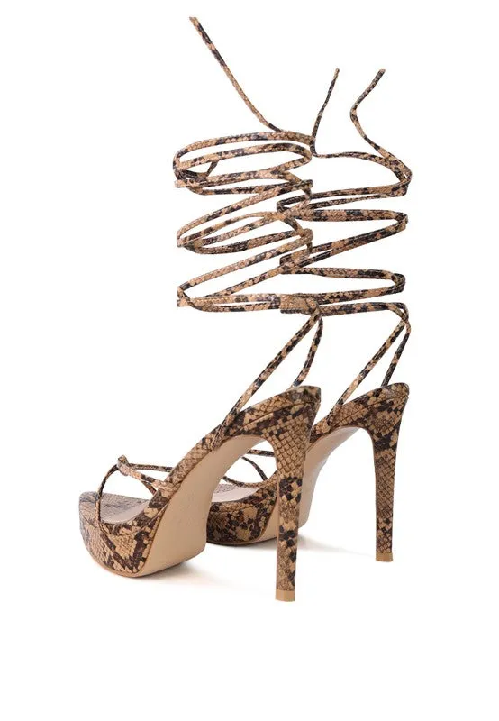 High Heel Lace Up Sandals