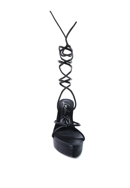 High Heel Lace Up Sandals