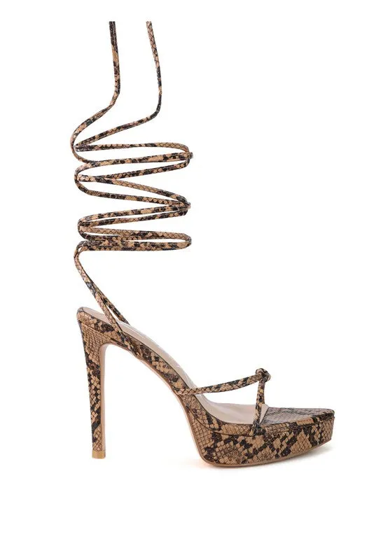 High Heel Lace Up Sandals