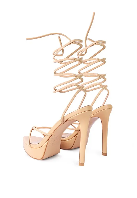 High Heel Lace Up Sandals