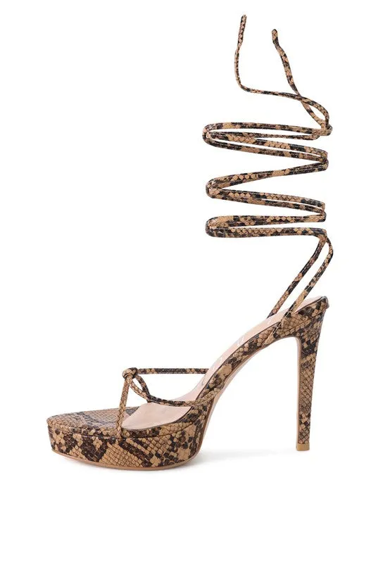 High Heel Lace Up Sandals