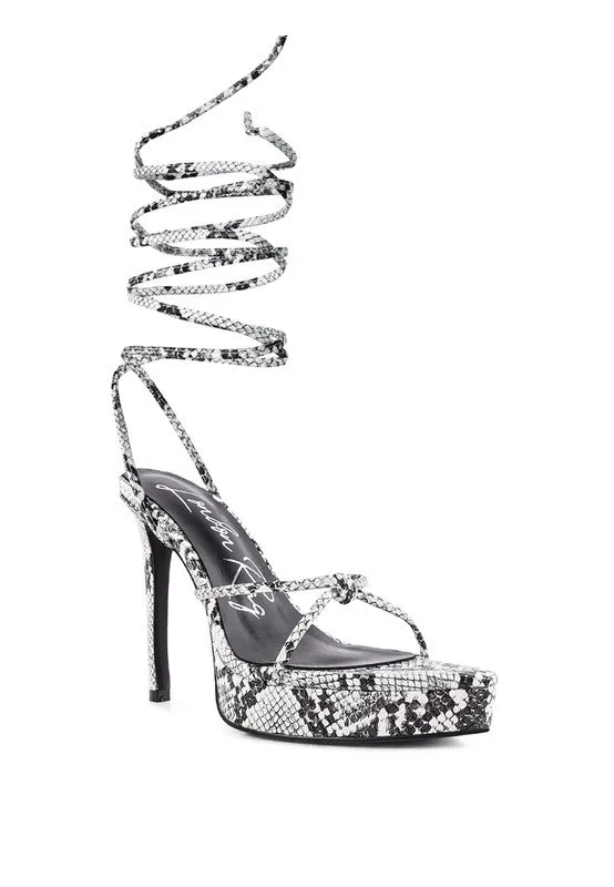 High Heel Lace Up Sandals