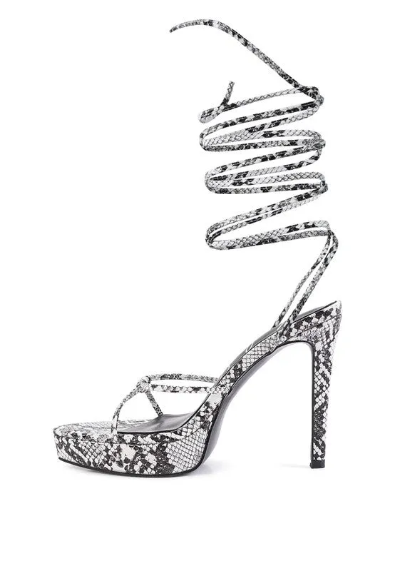 High Heel Lace Up Sandals