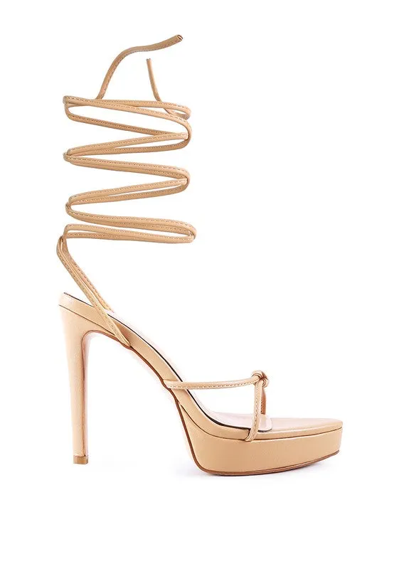 High Heel Lace Up Sandals