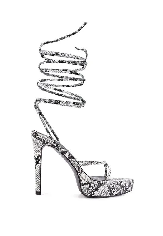 High Heel Lace Up Sandals