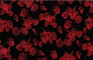 Hoffman Fabrics Red Farm Tractor Batik Fabric S2348-5-Red