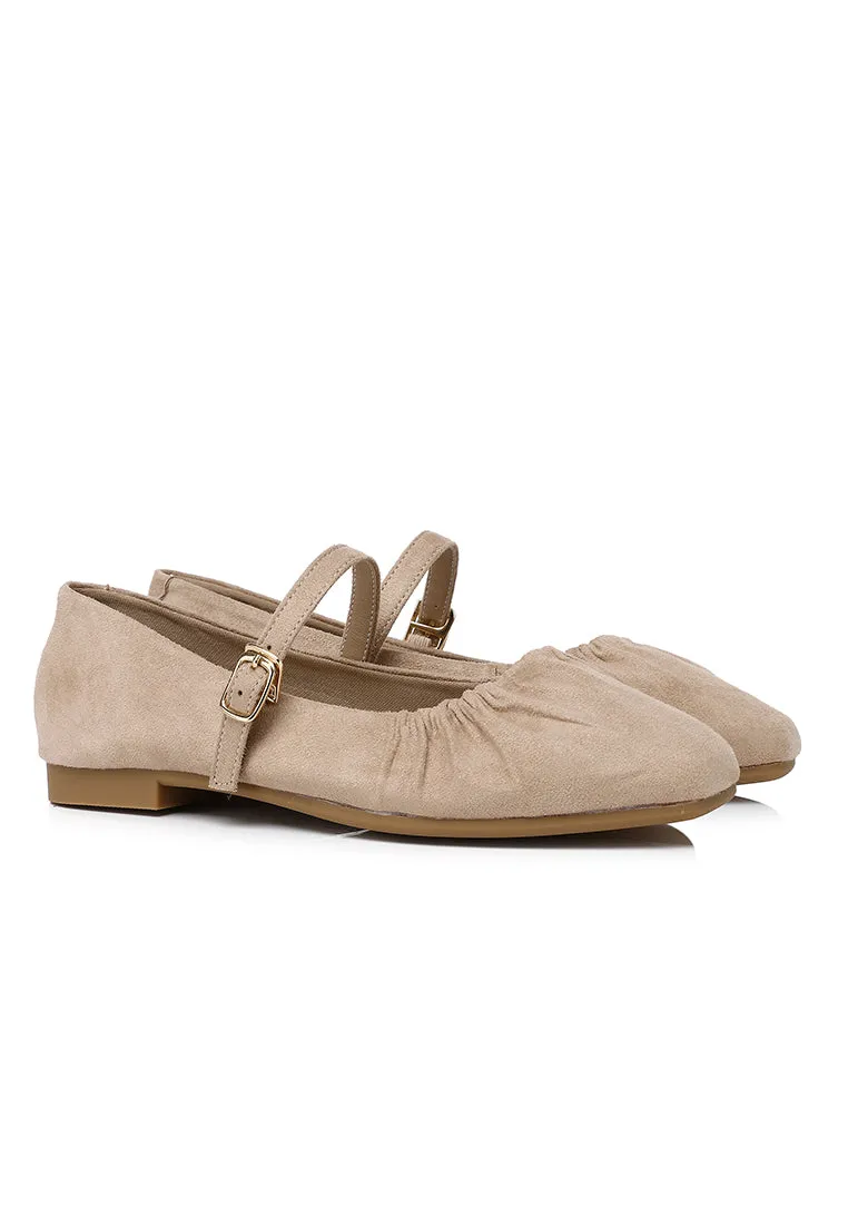 Iris Mary Jane Ballerina & Flats (Beige)