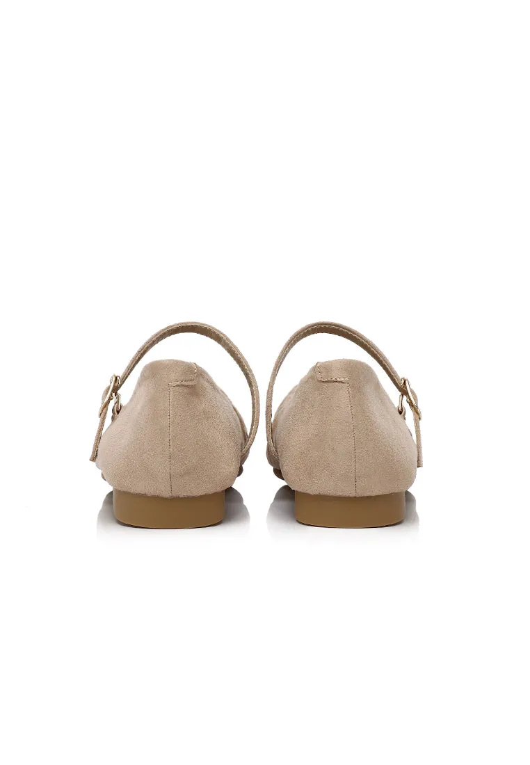 Iris Mary Jane Ballerina & Flats (Beige)
