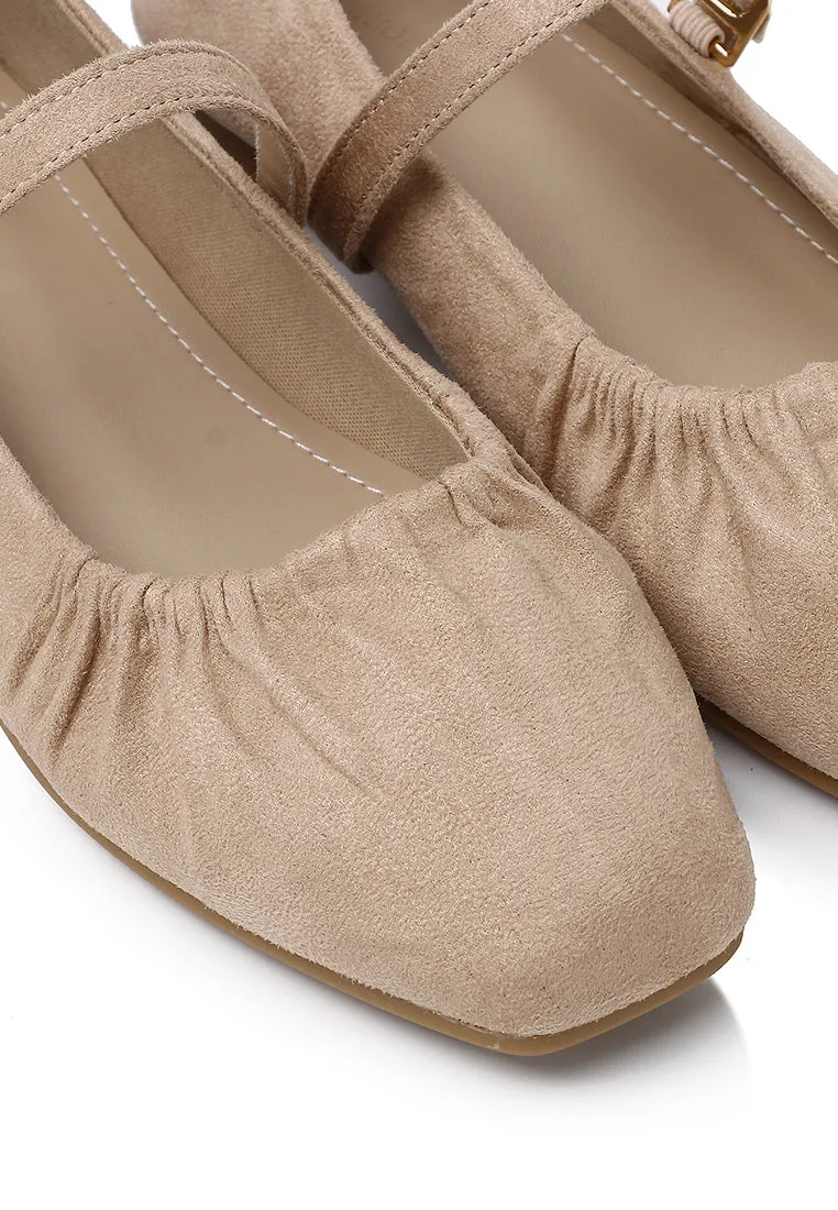 Iris Mary Jane Ballerina & Flats (Beige)
