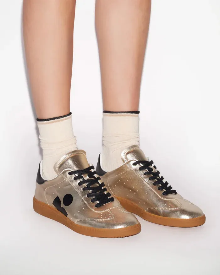 Isabel Marant Kaycee Sneakers in Light Gold and Black