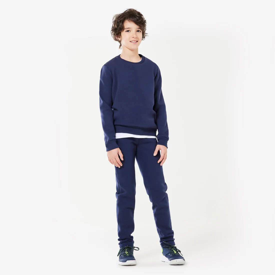 Kids' Warm Crew Neck Brushed Unisex Jersey Sweatshirt - Navy
