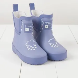 Lavender  Short Colour-Changing Kids Wellies