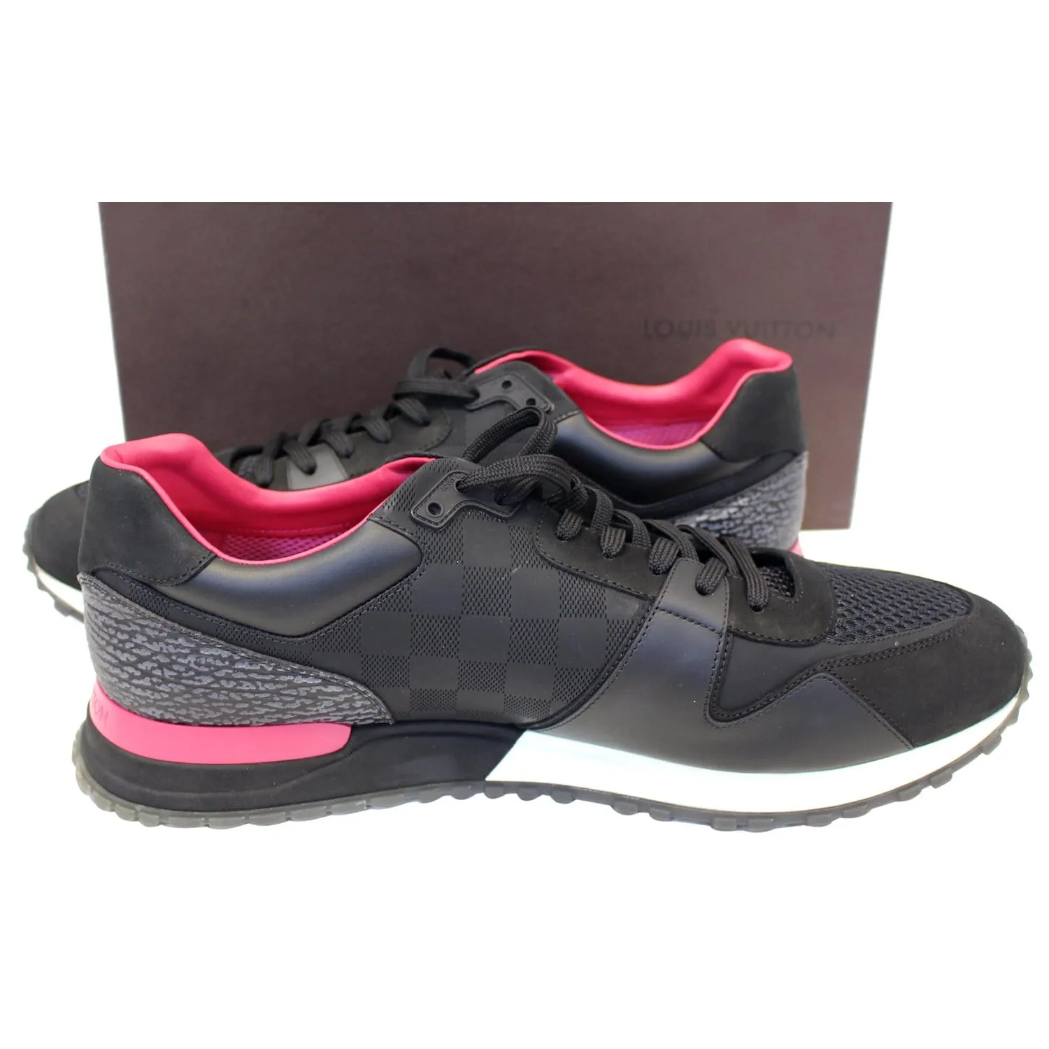 LOUIS VUITTON Run Away Lace Up Sneakers Noir US 13