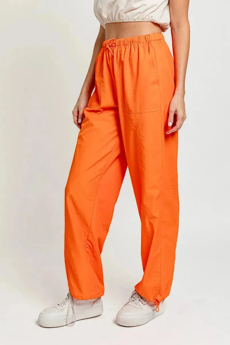 Low Rise Ankle Drawstring Pocketed Relax Pants