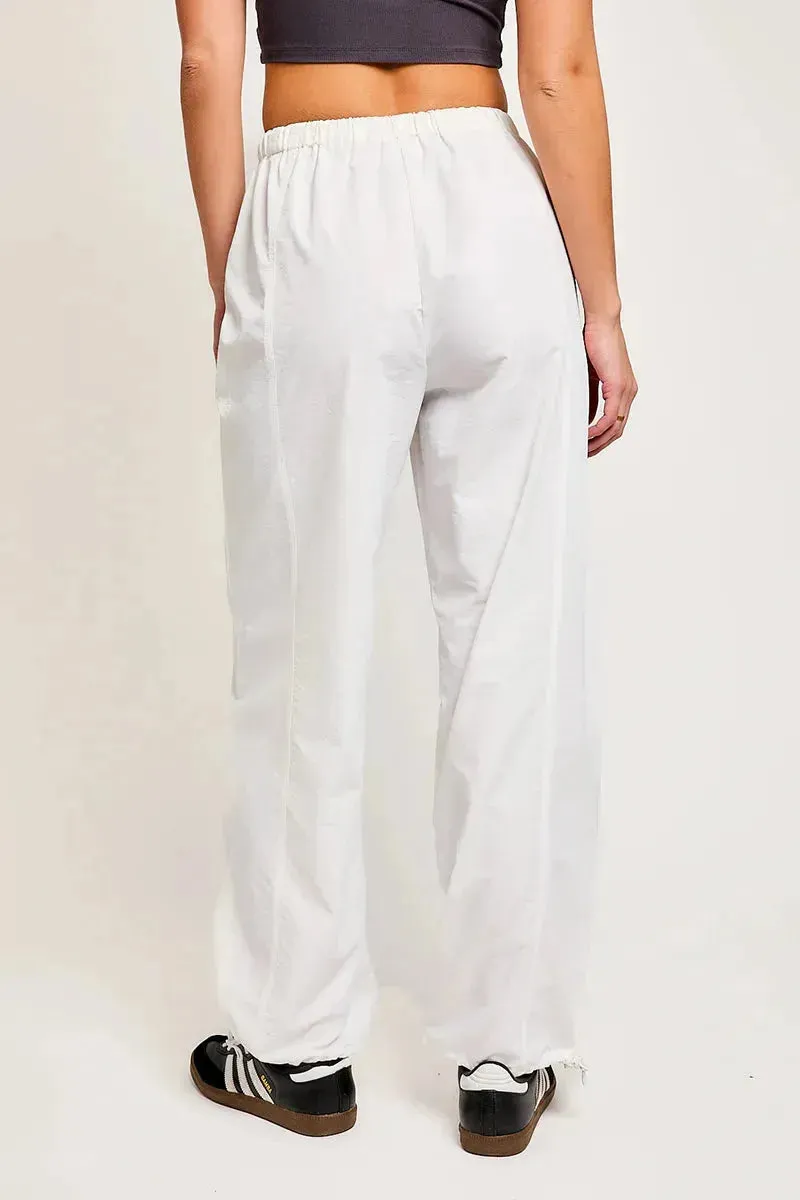 Low Rise Ankle Drawstring Pocketed Relax Pants
