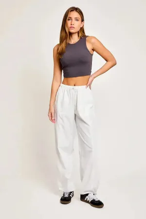 Low Rise Ankle Drawstring Pocketed Relax Pants
