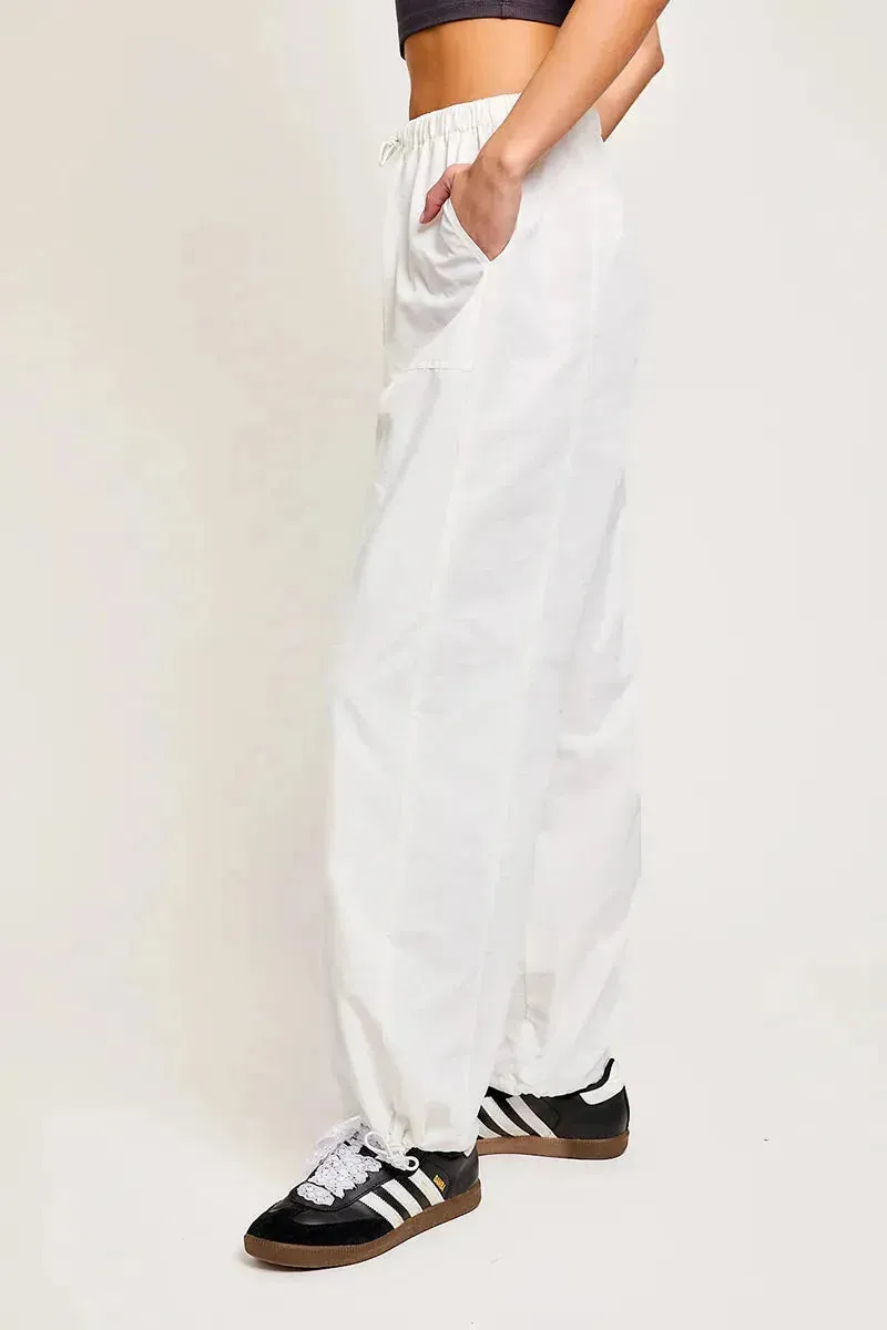 Low Rise Ankle Drawstring Pocketed Relax Pants