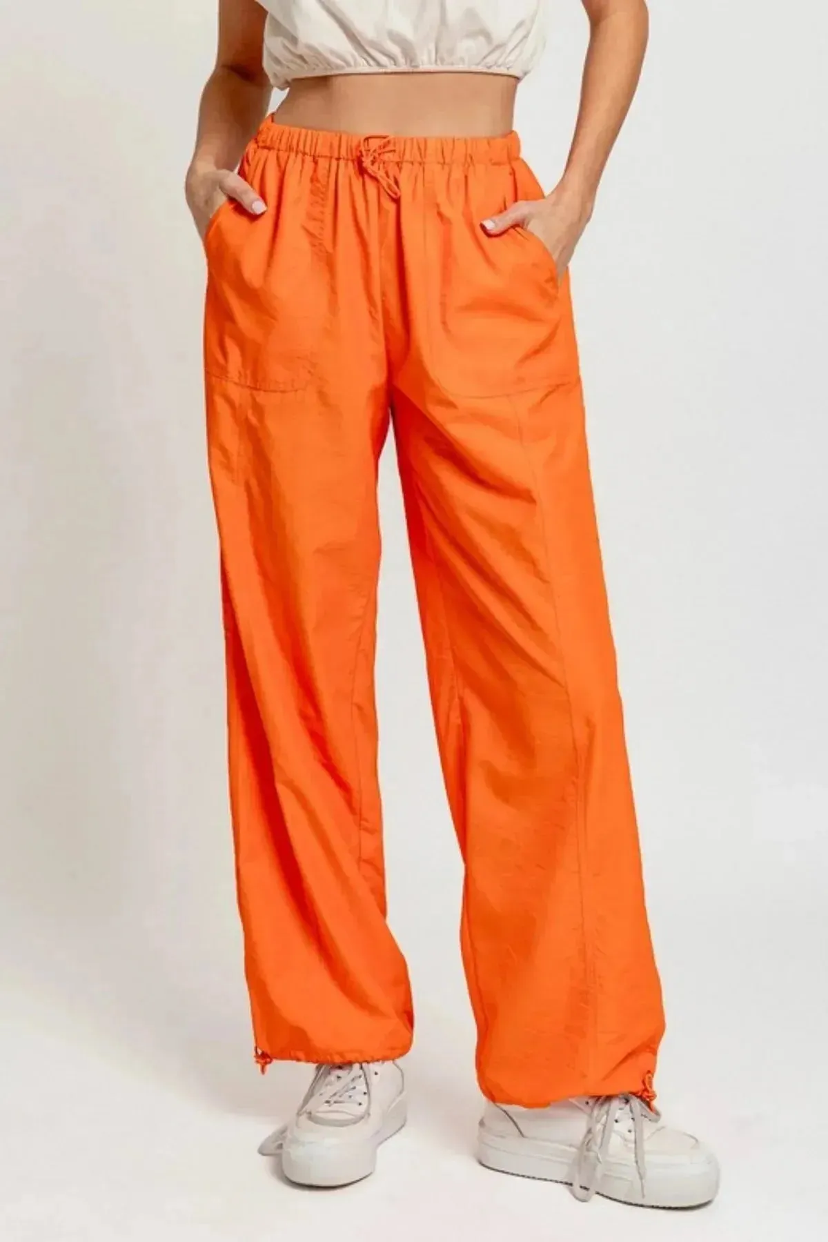 Low Rise Ankle Drawstring Pocketed Relax Pants