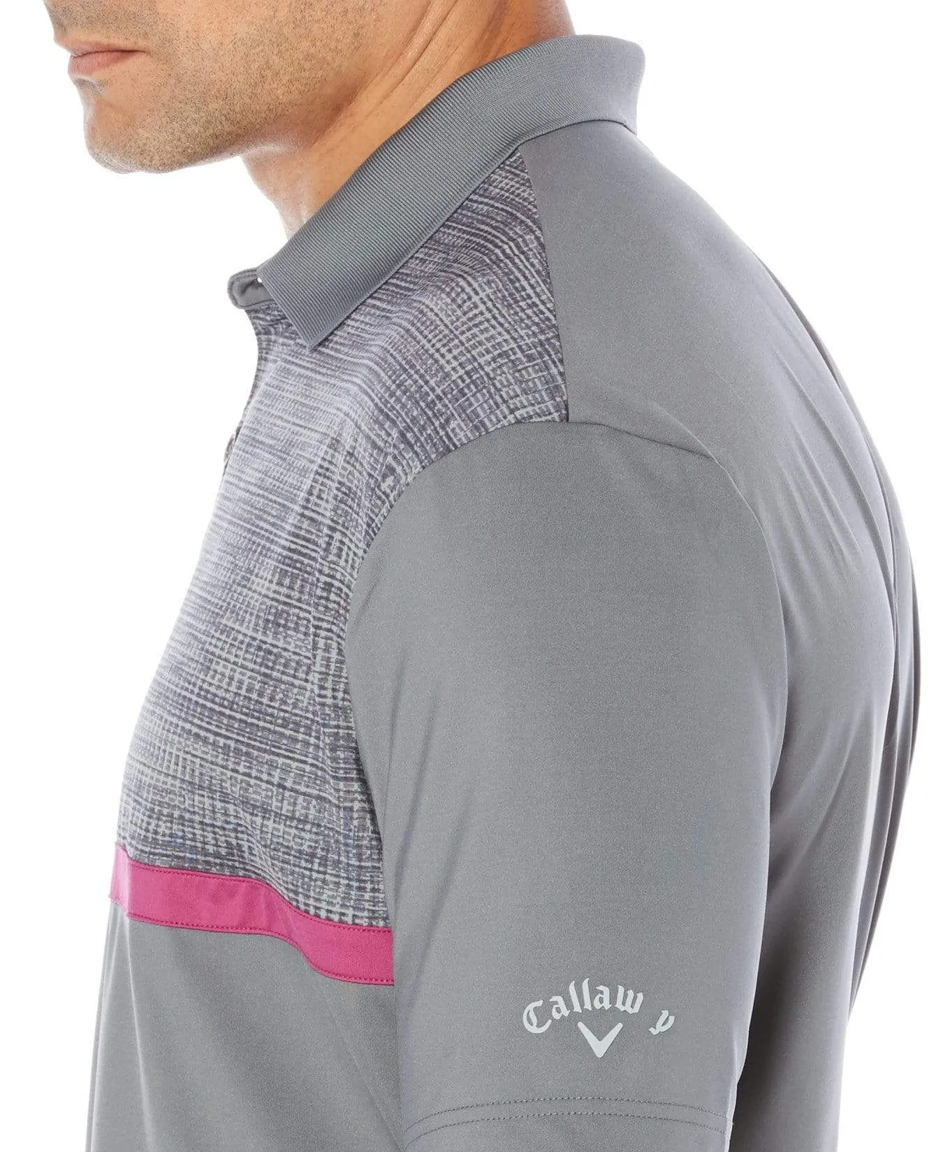Mens Opti-Dri Textured Color Block Polo
