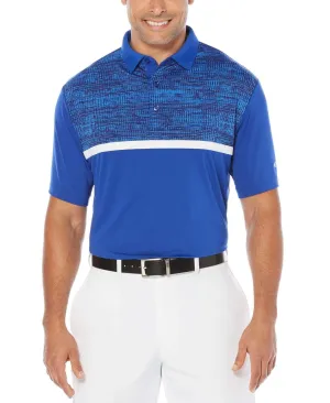 Mens Opti-Dri Textured Color Block Polo