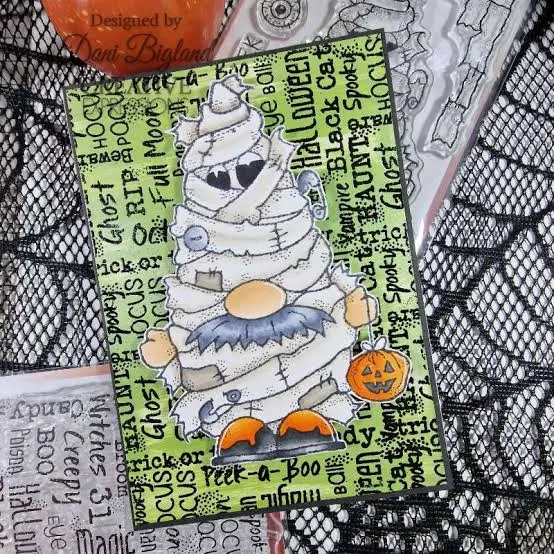 Mini Halloween Background 3x4” Clear Stamp Woodware FRM083