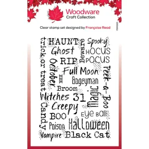 Mini Halloween Background 3x4” Clear Stamp Woodware FRM083
