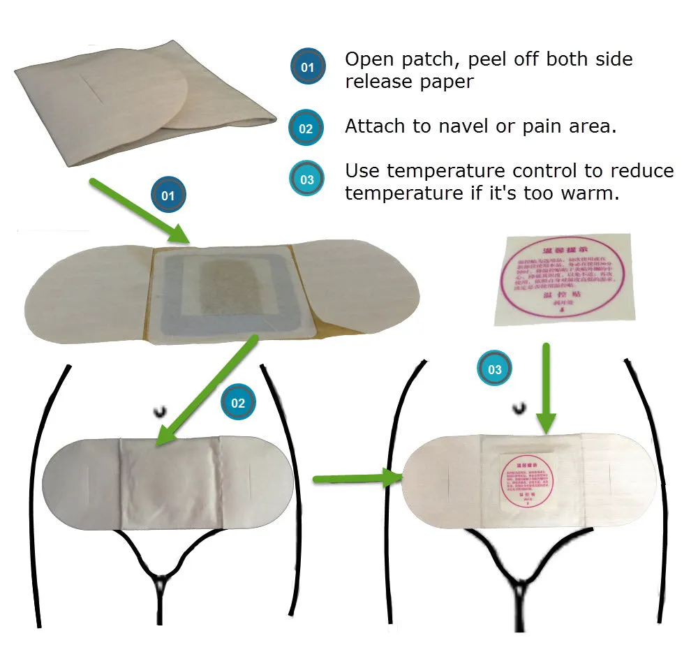 Moxibustion Menstrual Cramps Pain Relief Natural Heating Herb Therapy Patches