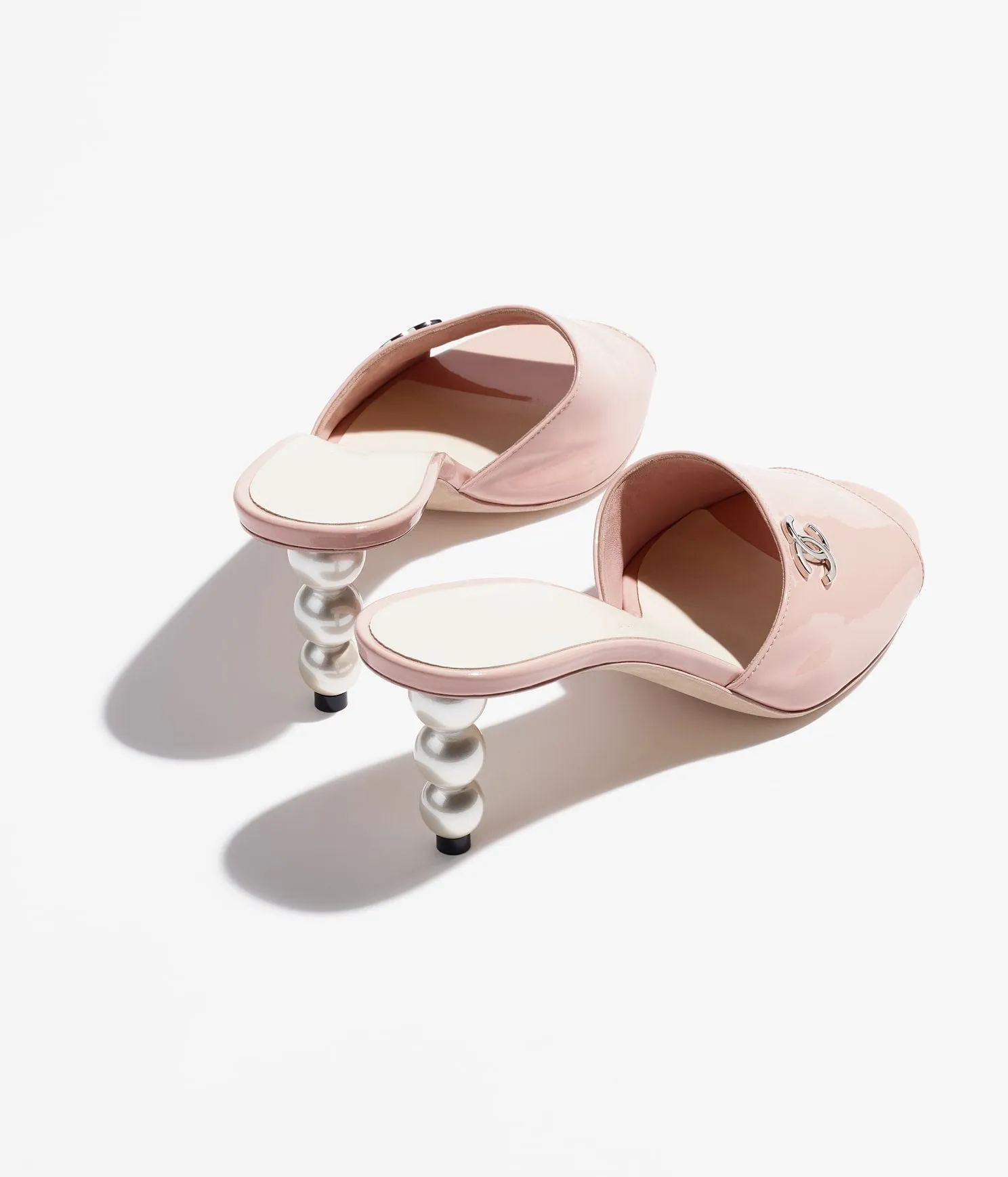 mules light pink patent lambskin