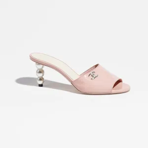 mules light pink patent lambskin