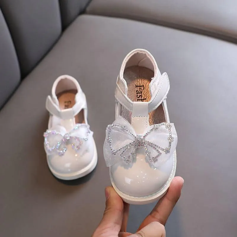 Multi-Color Bow Girl Shoes Princess Essentials Versatile Girls' Flats