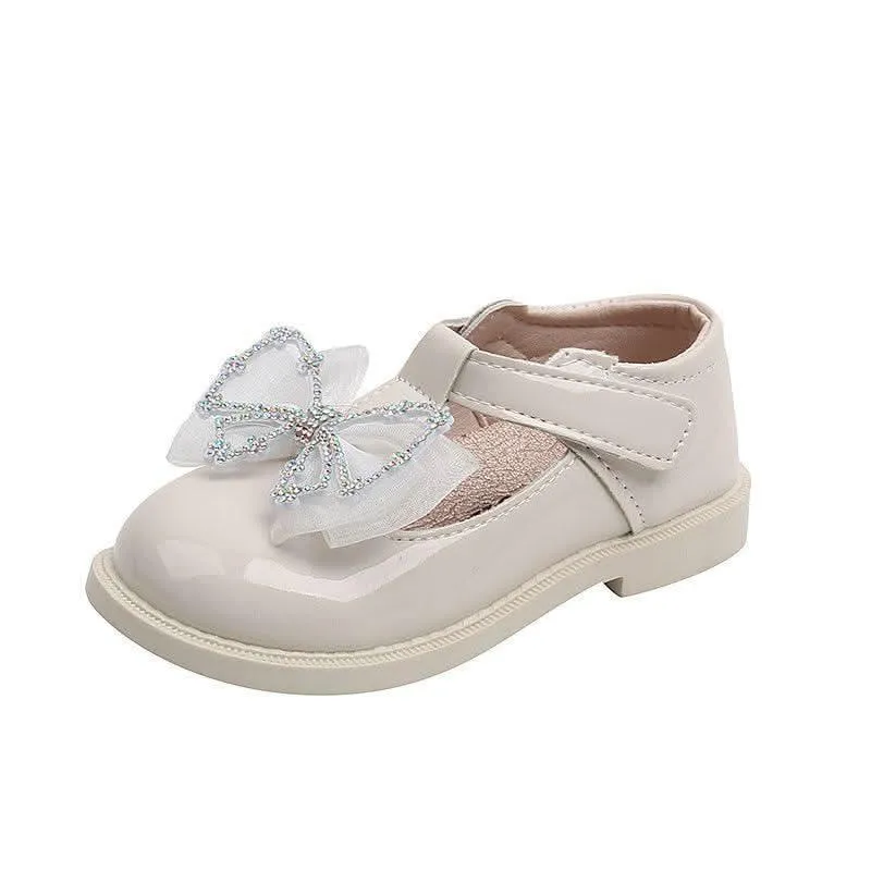 Multi-Color Bow Girl Shoes Princess Essentials Versatile Girls' Flats