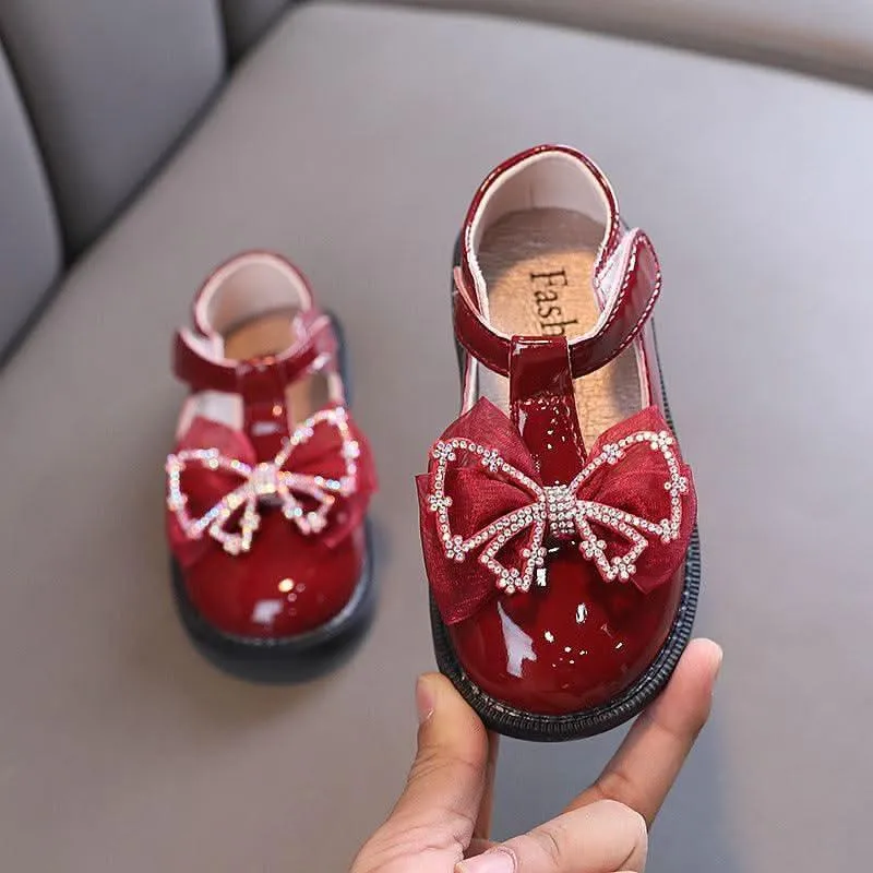 Multi-Color Bow Girl Shoes Princess Essentials Versatile Girls' Flats