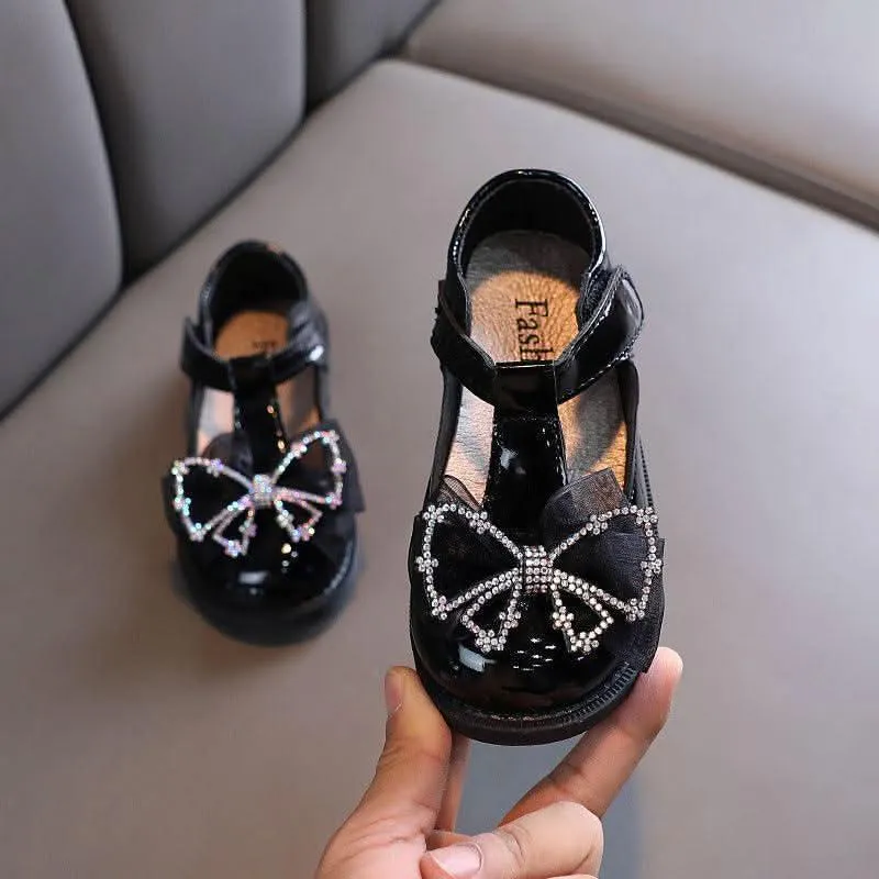 Multi-Color Bow Girl Shoes Princess Essentials Versatile Girls' Flats