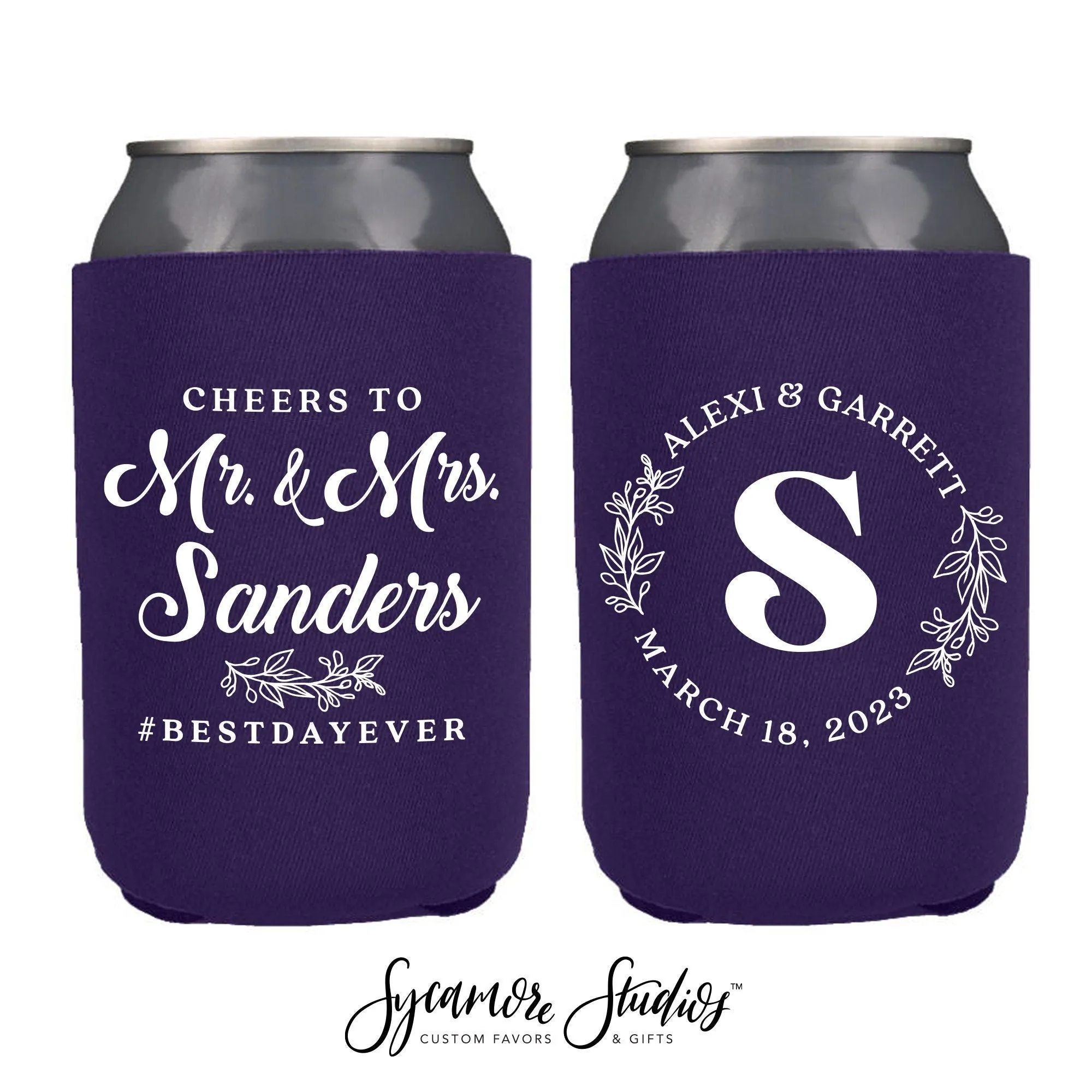 Neoprene Wedding Can Cooler #193N - Cheers to