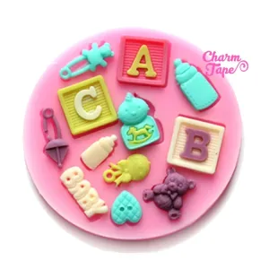Nursery Baby Shower Food Graded Silicon silicone mold for uv resin /cake/ fondant flexible mold H1747