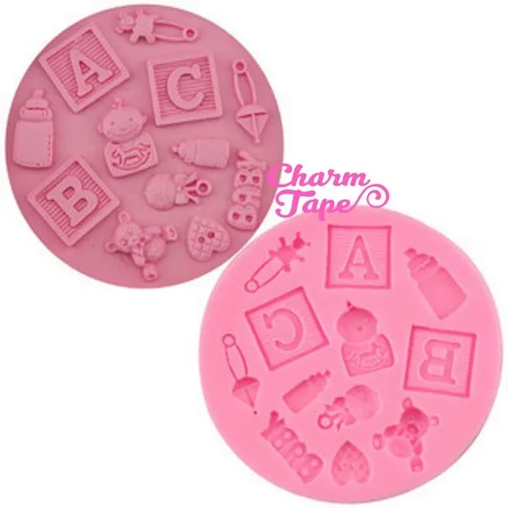 Nursery Baby Shower Food Graded Silicon silicone mold for uv resin /cake/ fondant flexible mold H1747