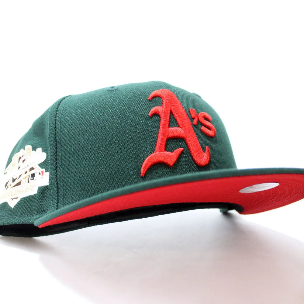 Oakland Athletics 1989 World Series New Era 59Fifty Fitted Hat (Glow in the Dark Green Red Under Brim)