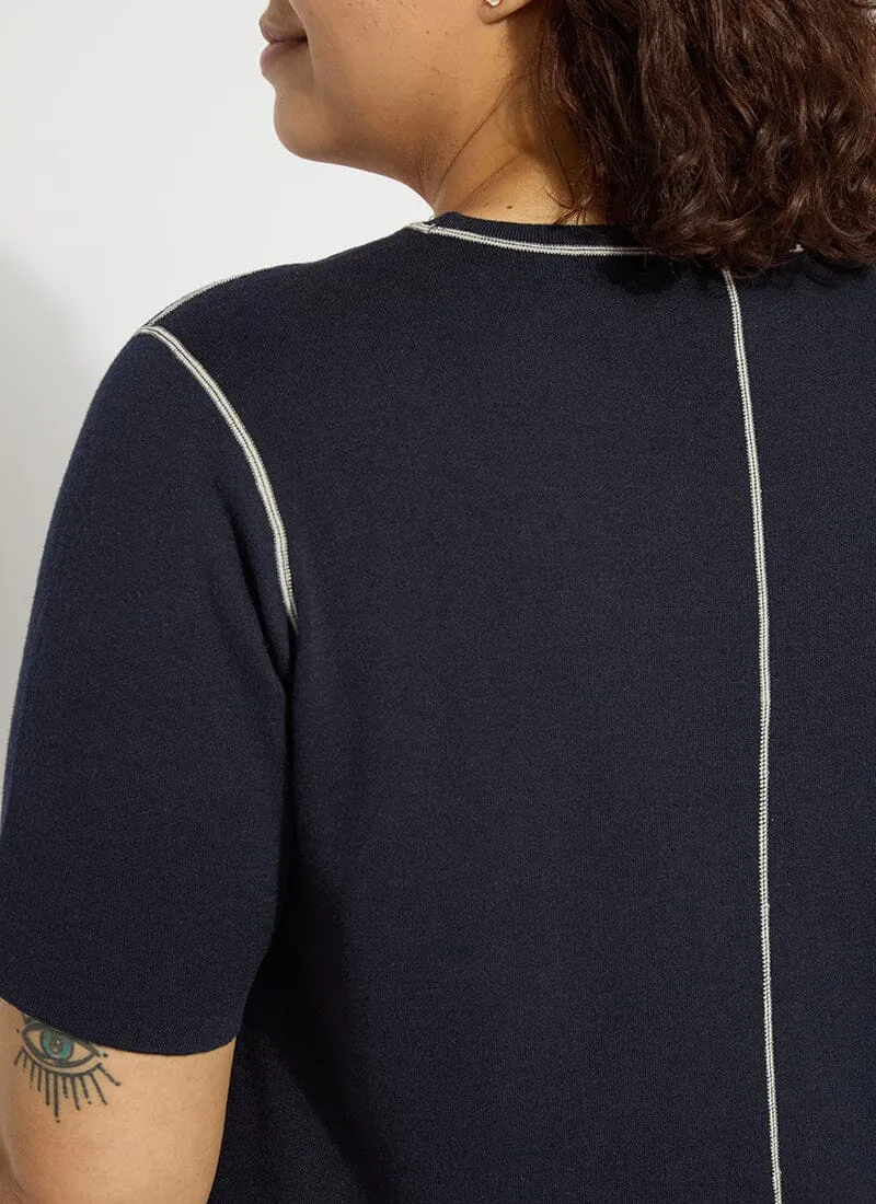 Odessa Reversible Knit Short Slv Tee Curvy