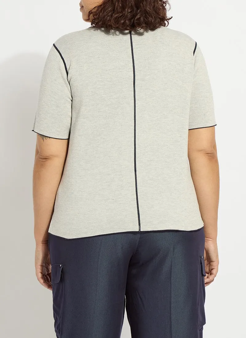 Odessa Reversible Knit Short Slv Tee Curvy