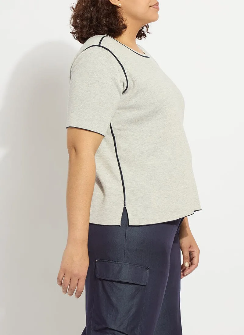 Odessa Reversible Knit Short Slv Tee Curvy