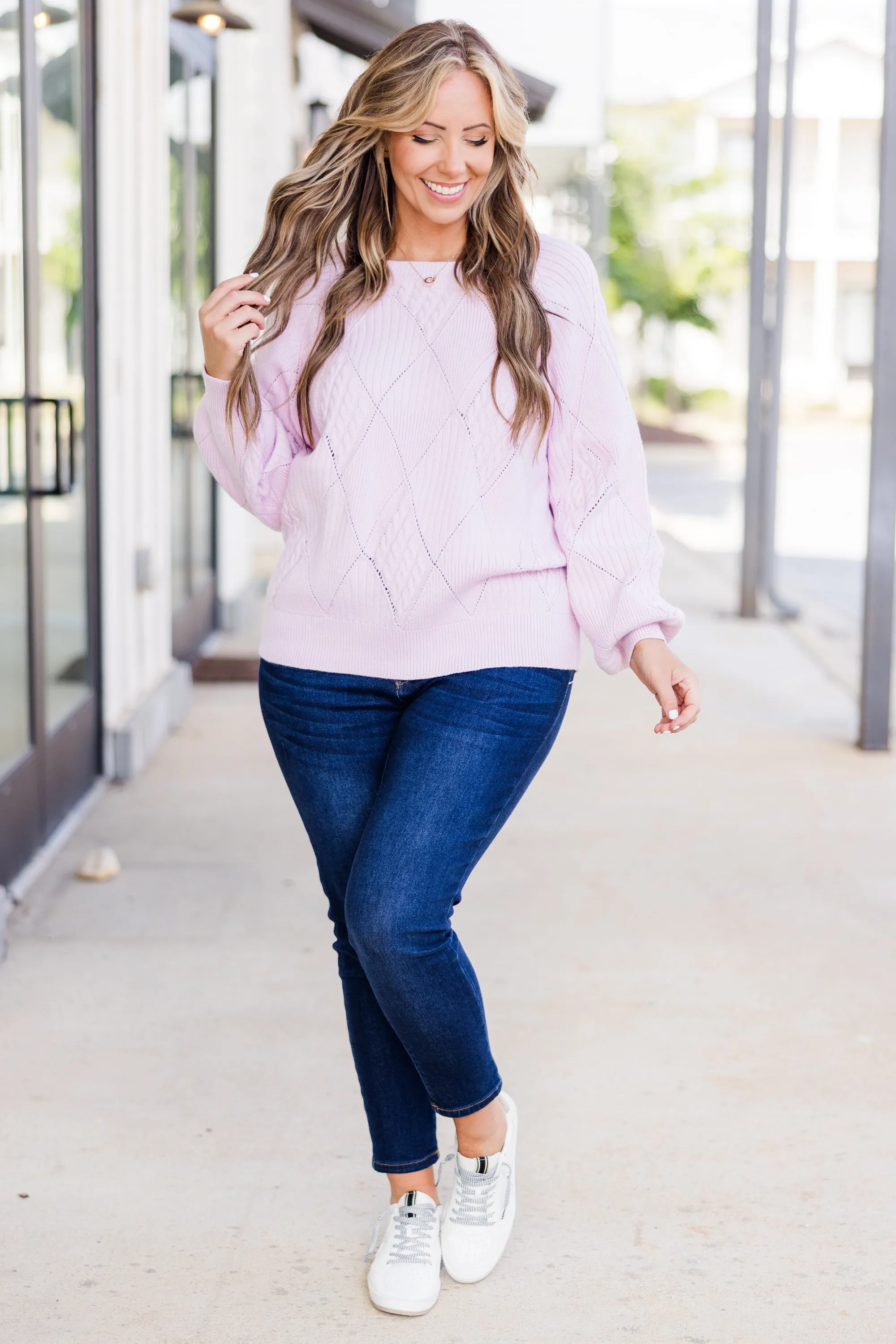 Open My Heart Sweater, Lavender