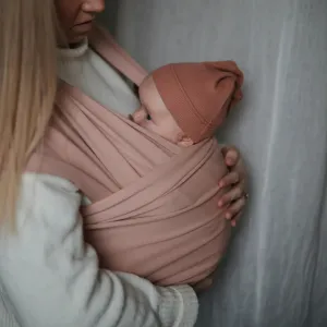 Organic Cotton Wrap Round Baby Carrier (Blush)