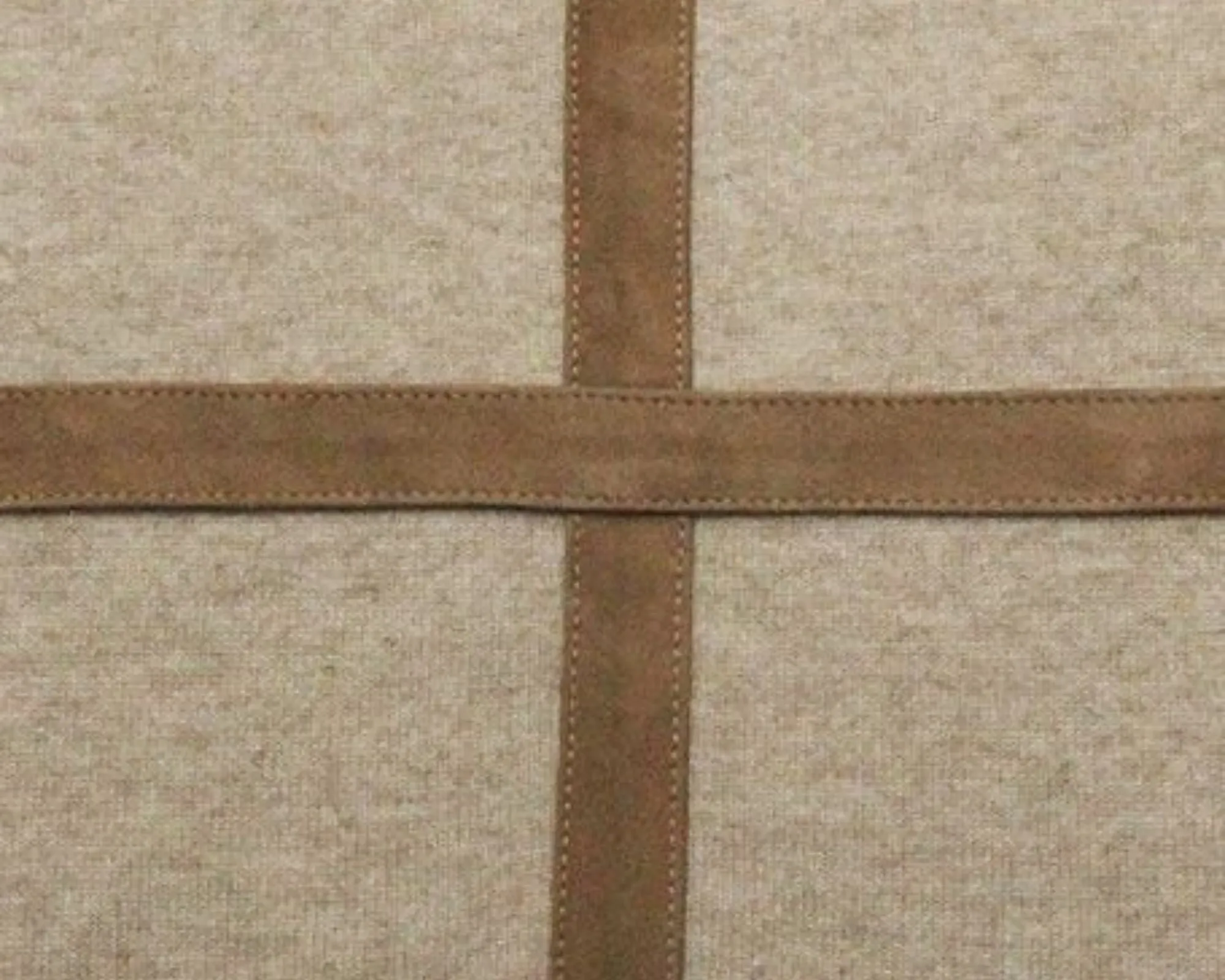 Palermo Cashmere Pillow with Cross Suede - Beige