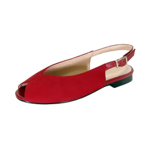 PEERAGE Kelsey Women's Wide Width Casual Dress Peep-Toe Suede Slingback Flats