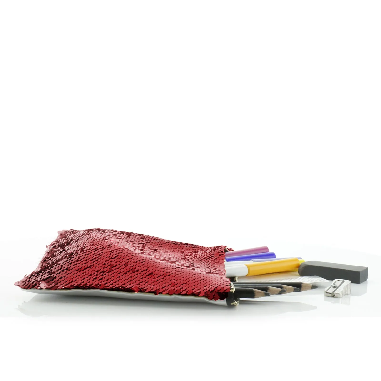 Personalised Sequin Zip Bag with Stylish Text and Love Bird Letters Print