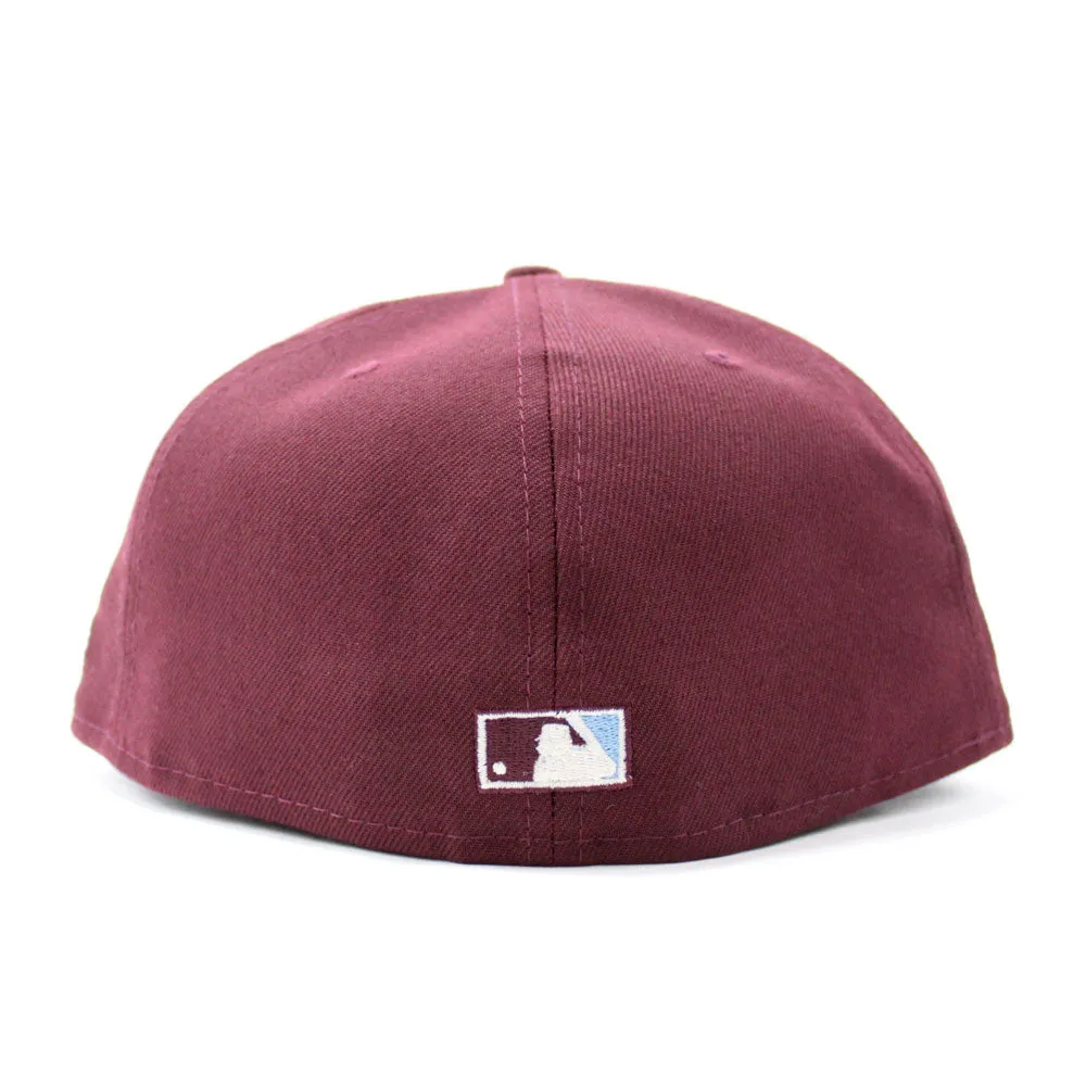 Philadelphia Phillies 2006 All-Star Games 59Fifty New Era Fitted Cap (Glow in the Dark Maroon Sky Blue Under Brim)